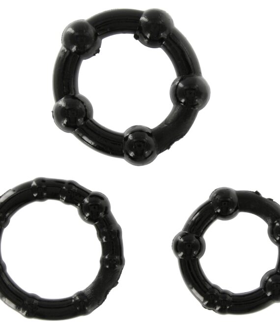 Stay Hard Rings 3 Piece Set Black
