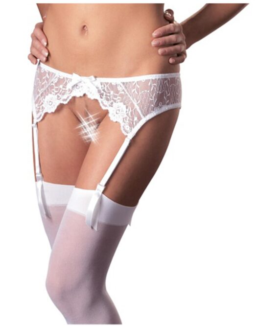 Stockingset M/L, Vit spets, Mandy Mystery line