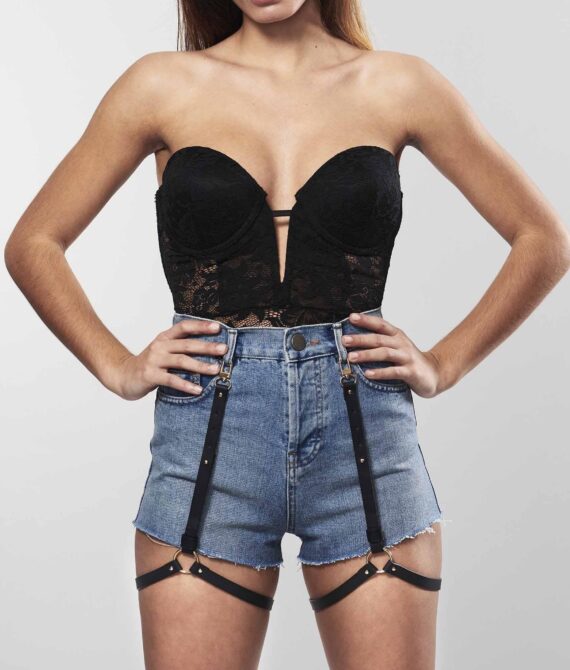 Bijoux Indiscrets Maze Shorts Garter Black