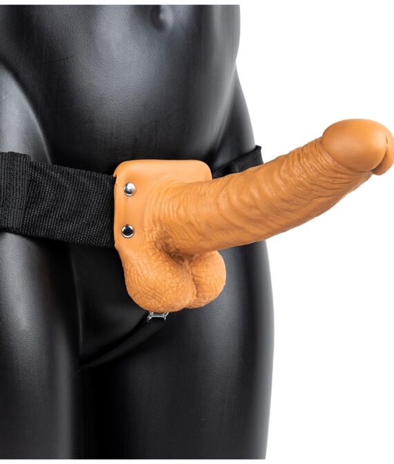 Hollow Strap-on with Balls 18 cm Nude