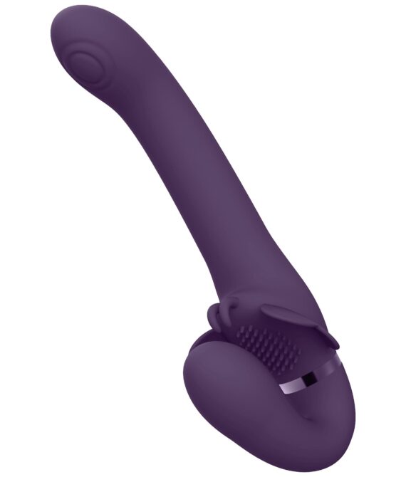 Satu Pulse-Wave & Vibrating Strapless Strapon Purple
