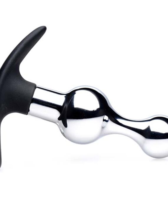 Dark Drop Metal & Silicone Beaded Anal Plug