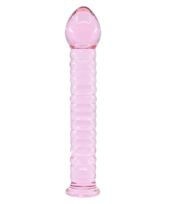 Glassy Rose Ripple Dildo