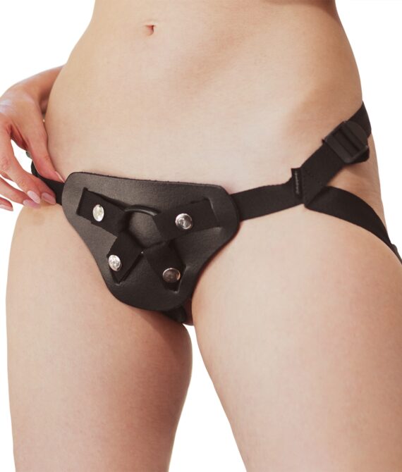 Sportsheets Leather Strap On       – Sort