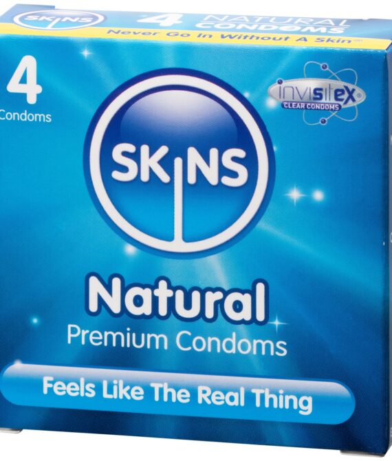 Skins Natural Normale Kondomer 4 stk     – Klar