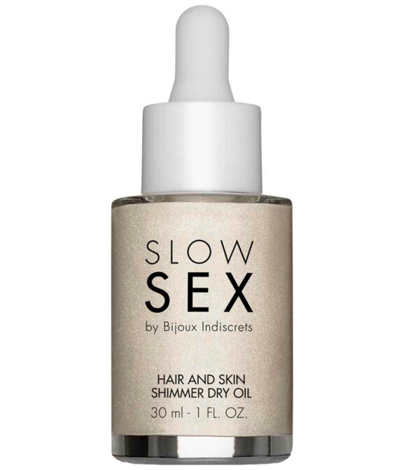 Bijoux Indiscrets Slow Sex by Bijoux Hair and Skin Olie med Glimmer 30 ml   – Nude