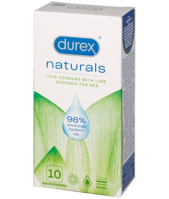 Durex Naturals Kondomer 10 stk      – Klar