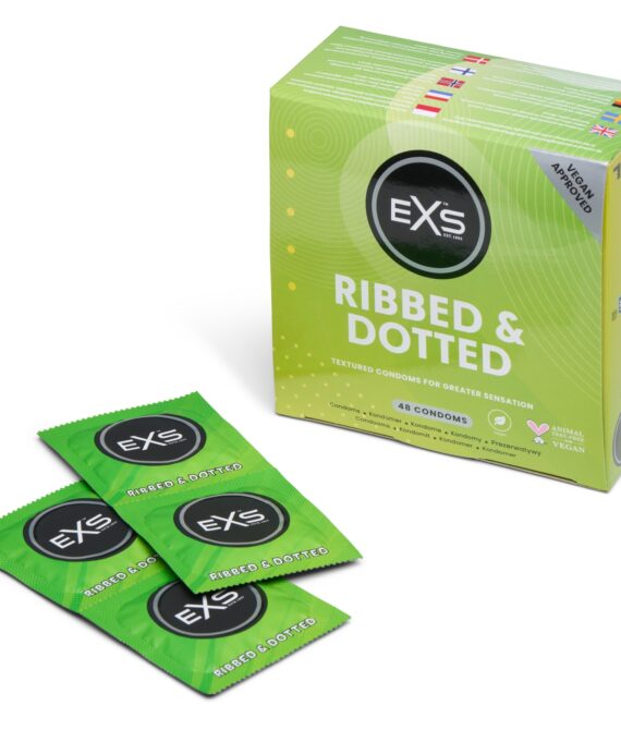 EXS Ribbed&Dotted Kondomer 48 stk    – Klar