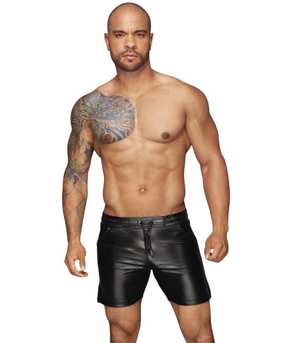 Noir Handmade Powerwetlook Shorts        – Sort – M