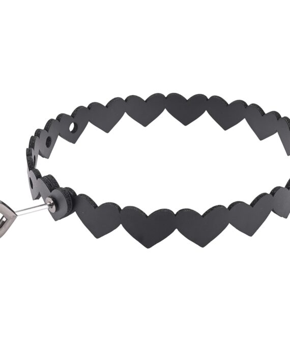 Sex&Mischief Hjertehalsbånd med Lås       – Sort