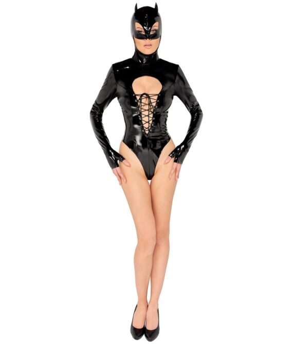 Black Level Sort Level Vinyl Body Catsuit     – Sort – M