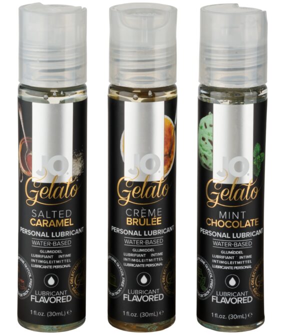 System JO Tri Me Gelato Flavoured Vandbaseret Glidecreme Sæt 3 x 30 ml   – Klar