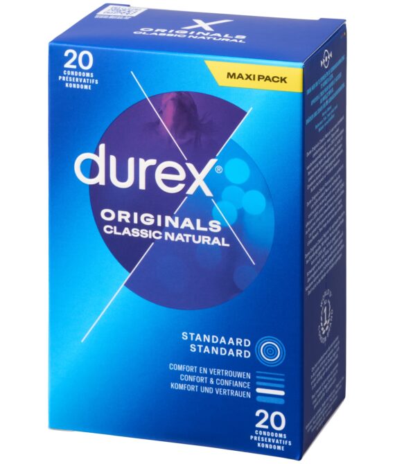 Durex Originals Classic Natural Kondomer 20 stk    – Klar