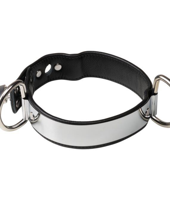 Rimba læder- og metalhalsbånd       – Sølv